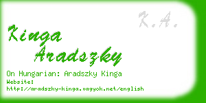 kinga aradszky business card